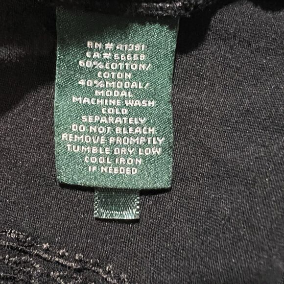 Ralph Lauren Smocked Off-Shoulder Black Blouse Cotton Modal M Women’s Top Medium - Picture 6 of 9